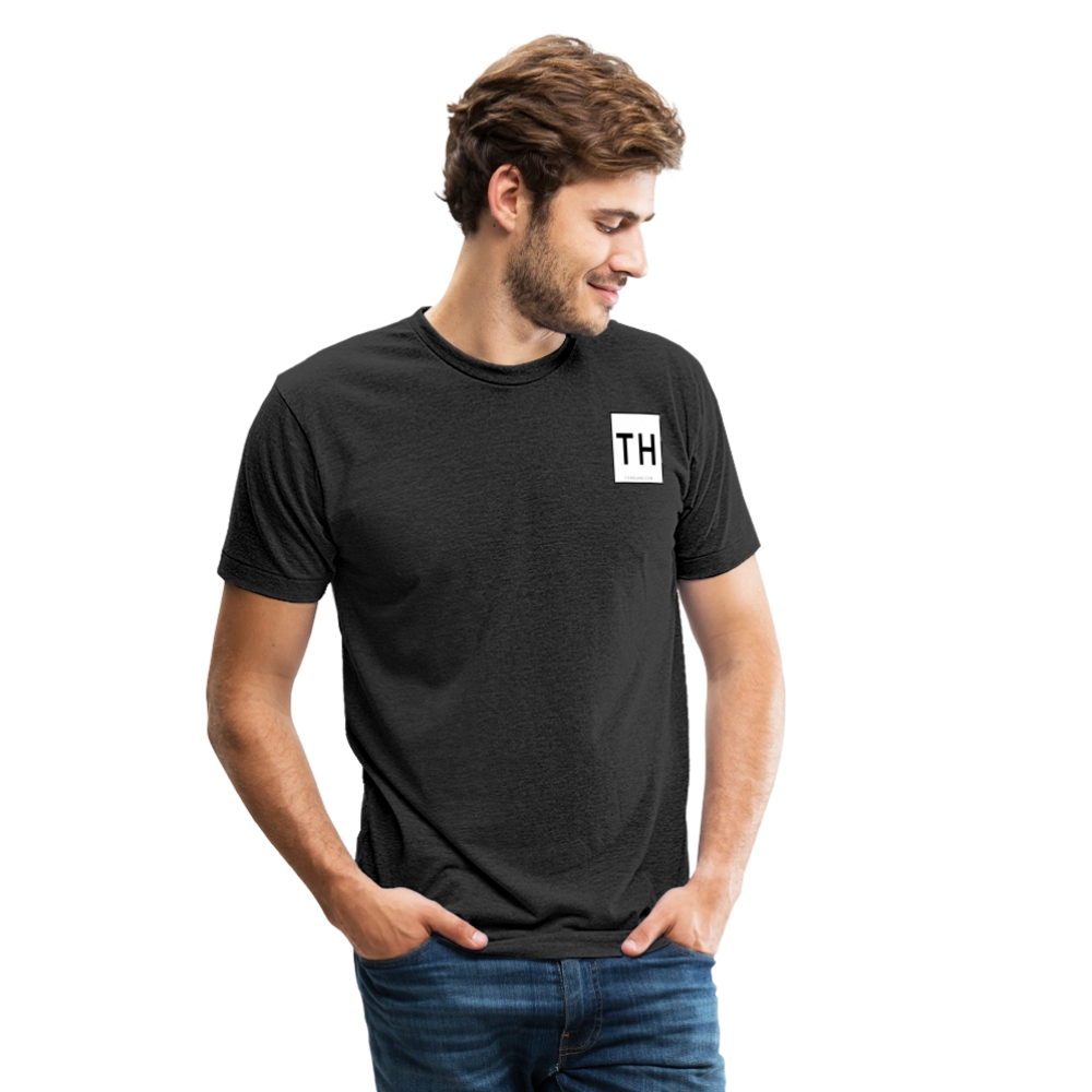 Unisex Tri-Blend T-Shirt with Square 'TH' Logo - heather black