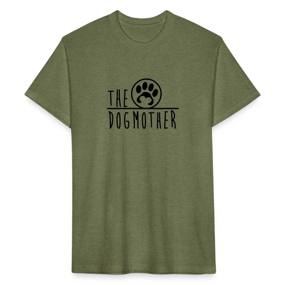 "THE DOGMOTHER" Fitted Cotton/Poly T-Shirt by Next Level - heather military green