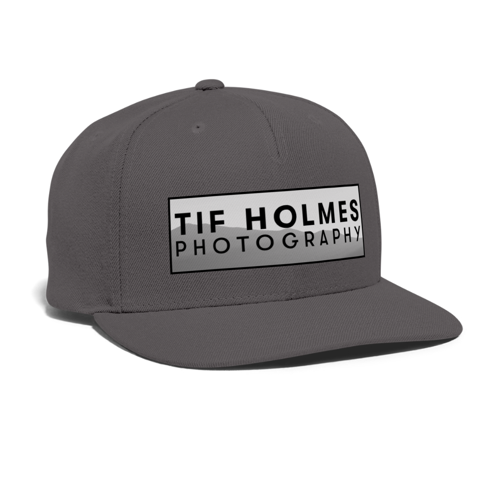 Tif Holmes Photography (Mountain Logo) Snapback Baseball Cap - dark grey