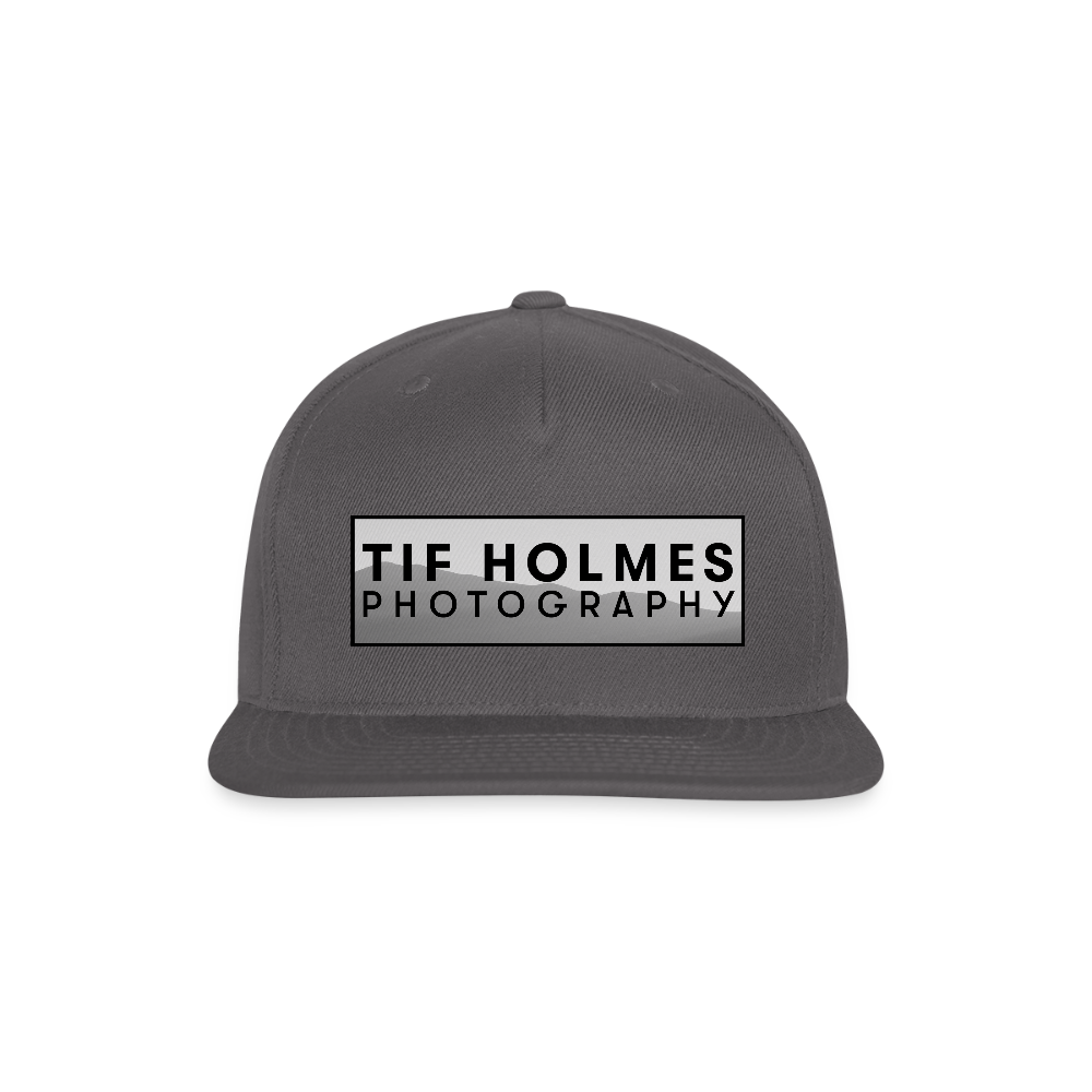 Tif Holmes Photography (Mountain Logo) Snapback Baseball Cap - dark grey