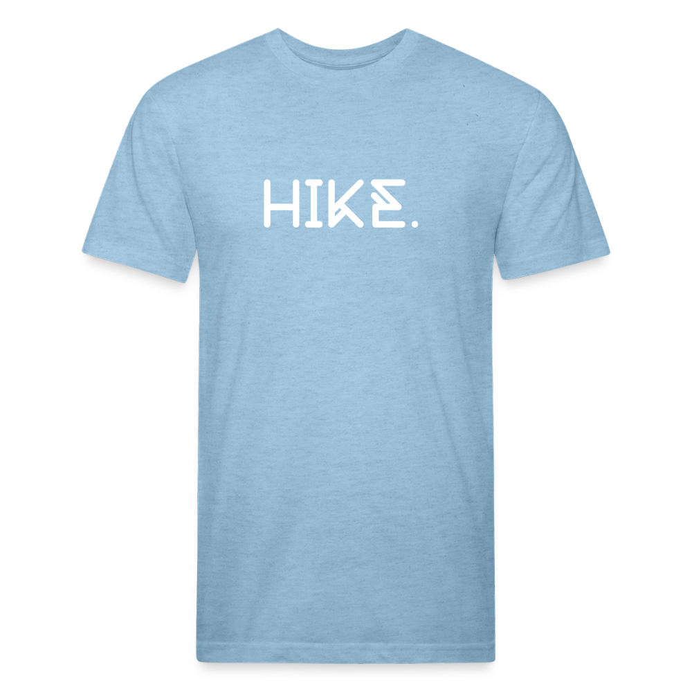 "HIKE." Fitted Cotton/Poly T-Shirt by Next Level - heather blue