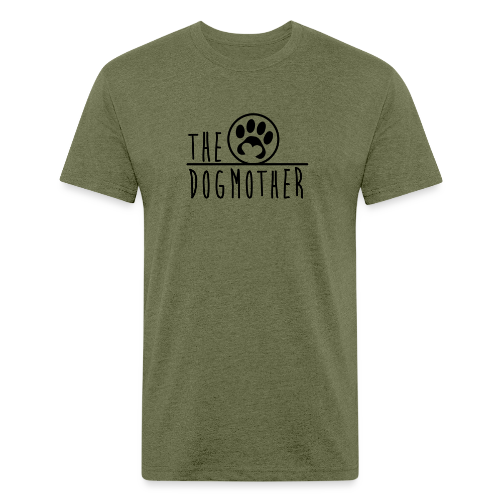 "THE DOGMOTHER" Fitted Cotton/Poly T-Shirt by Next Level - heather military green