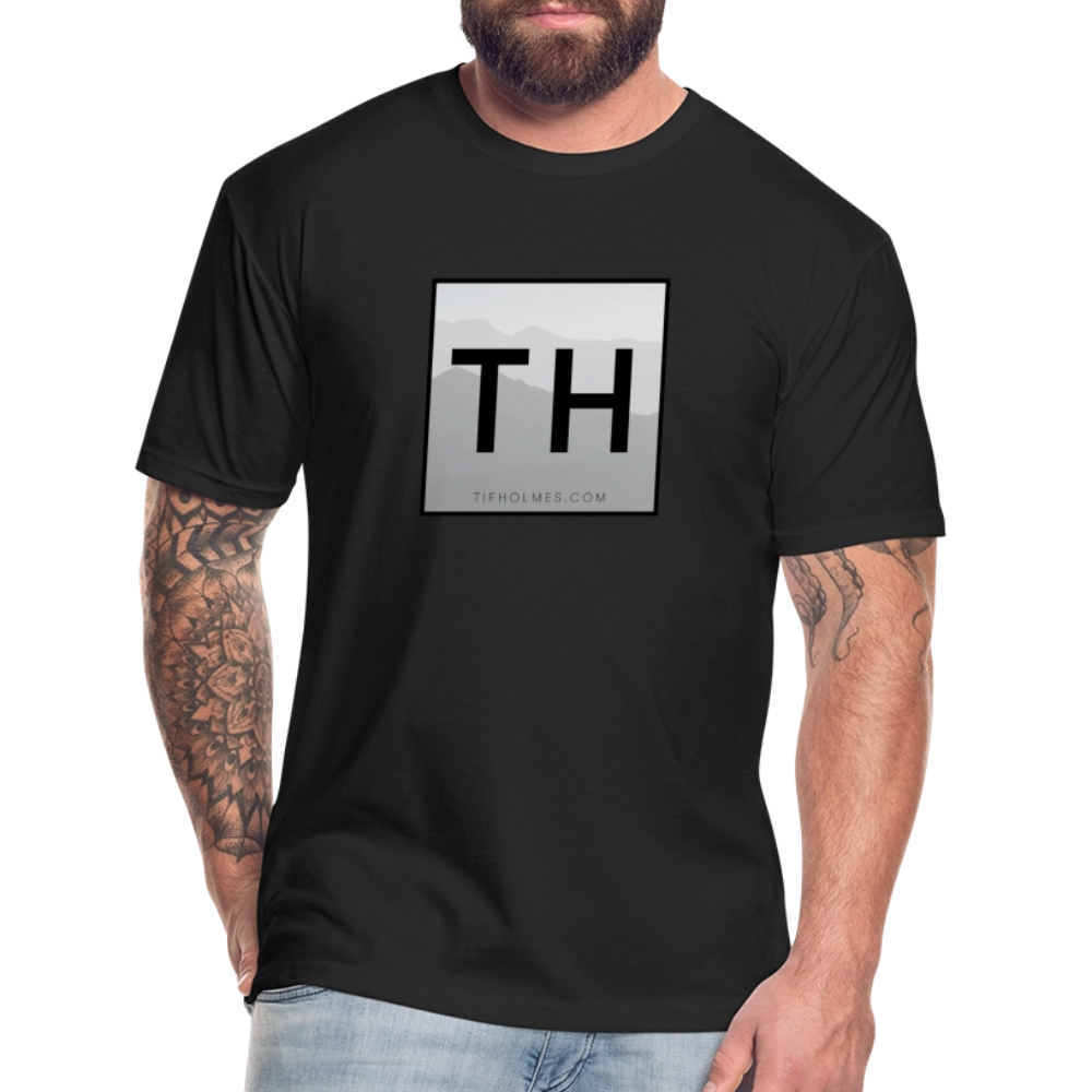 TH Square Logo Fitted Cotton/Poly T-Shirt by Next Level - black