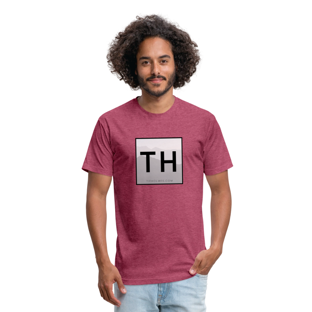 TH Square Logo Fitted Cotton/Poly T-Shirt by Next Level - heather burgundy