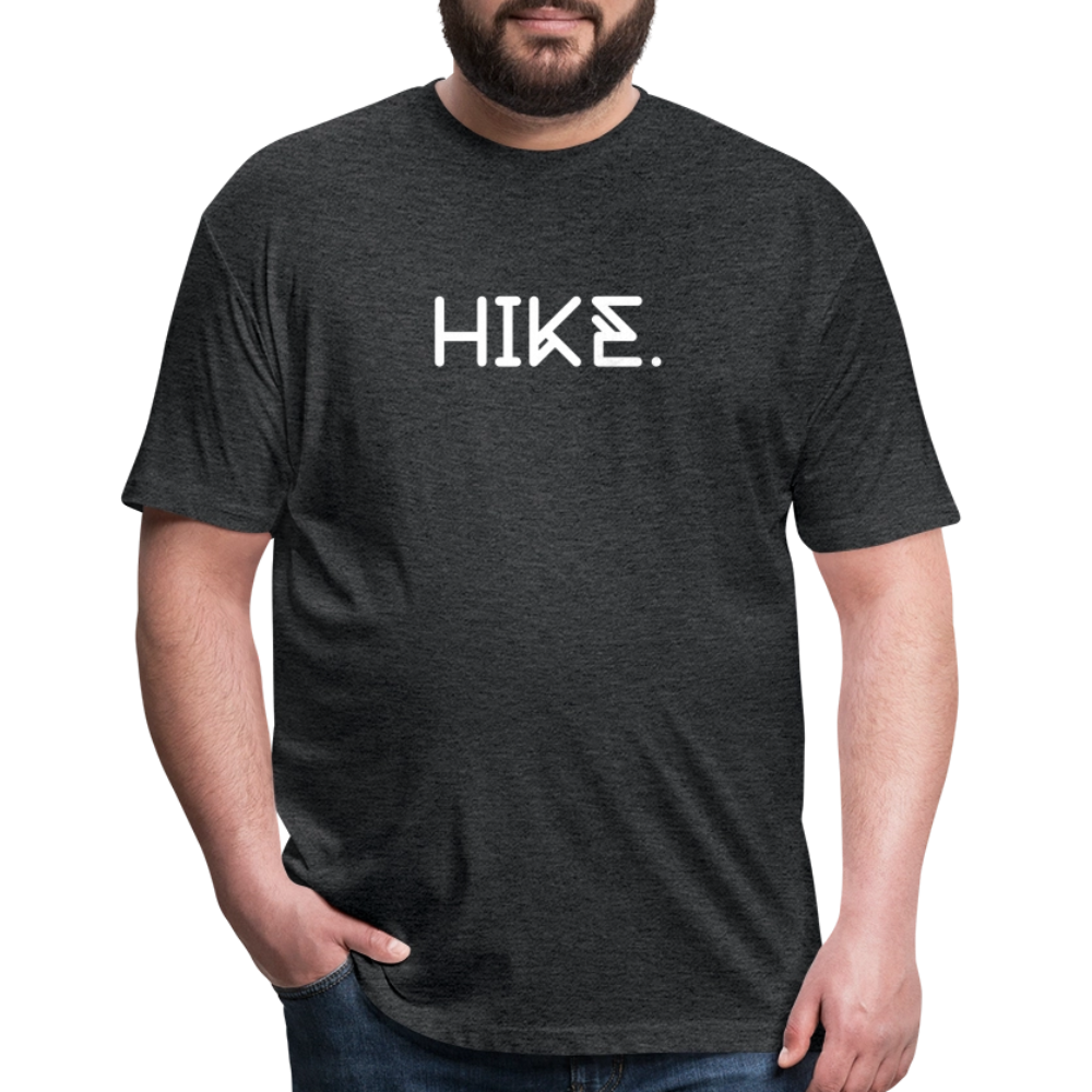 "HIKE." Fitted Cotton/Poly T-Shirt by Next Level - heather black