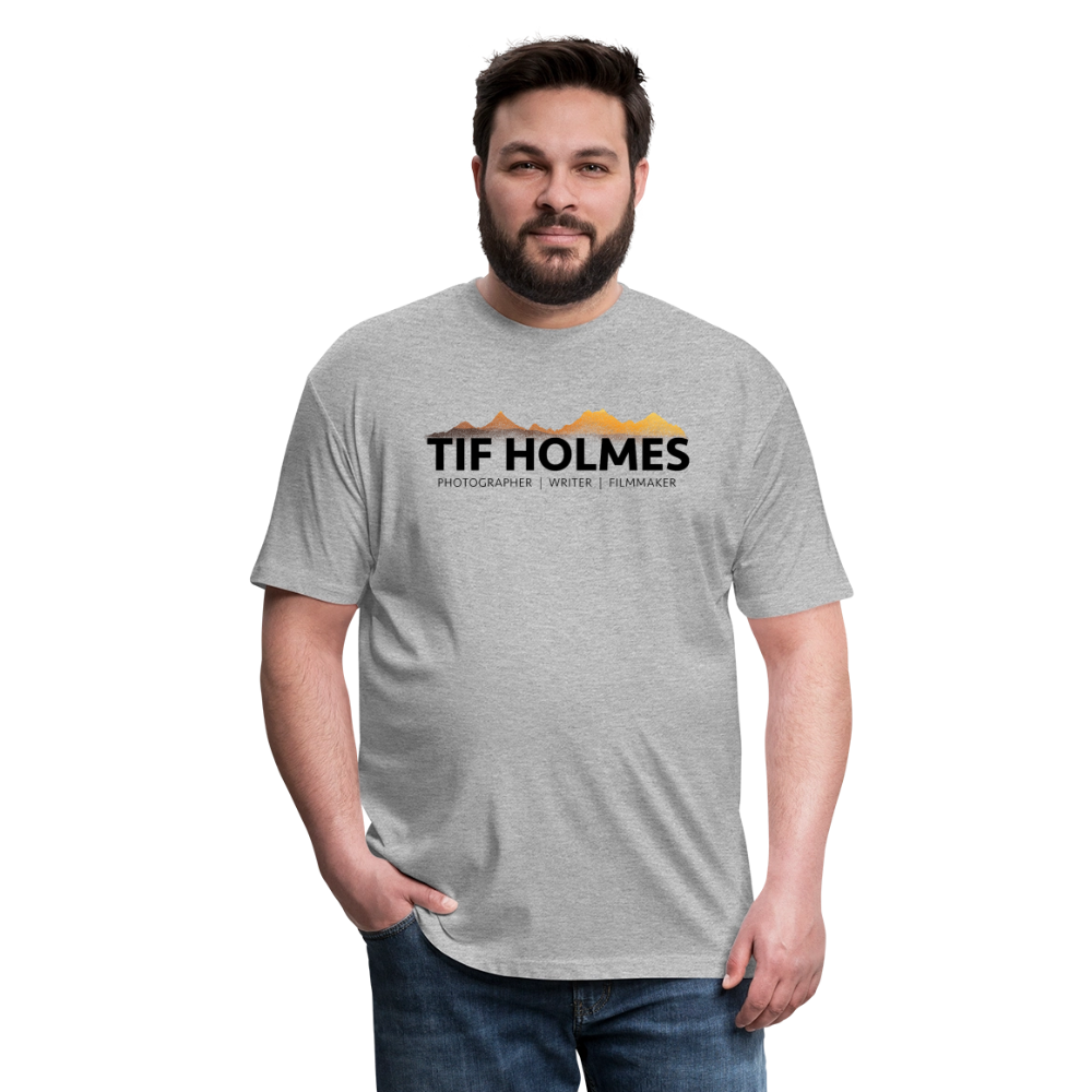 TIF HOLMES LOGO Fitted Cotton/Poly T-Shirt by Next Level - heather gray