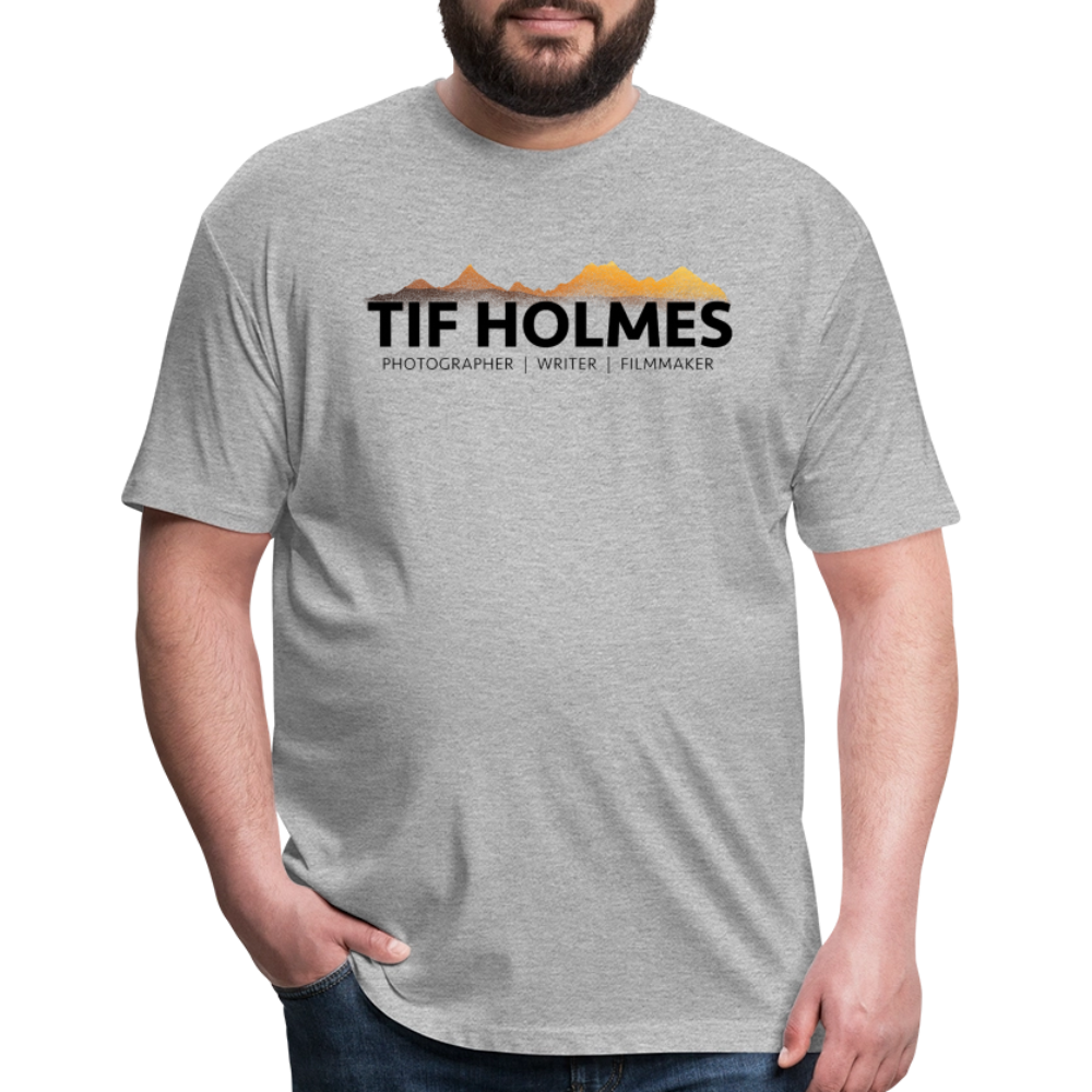 TIF HOLMES LOGO Fitted Cotton/Poly T-Shirt by Next Level - heather gray