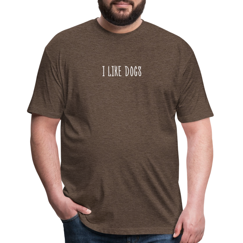 "I LIKE DOGS" Fitted Cotton/Poly T-Shirt by Next Level - heather espresso