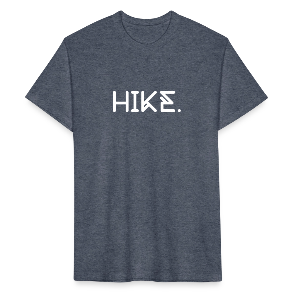 "HIKE." Fitted Cotton/Poly T-Shirt by Next Level - heather navy