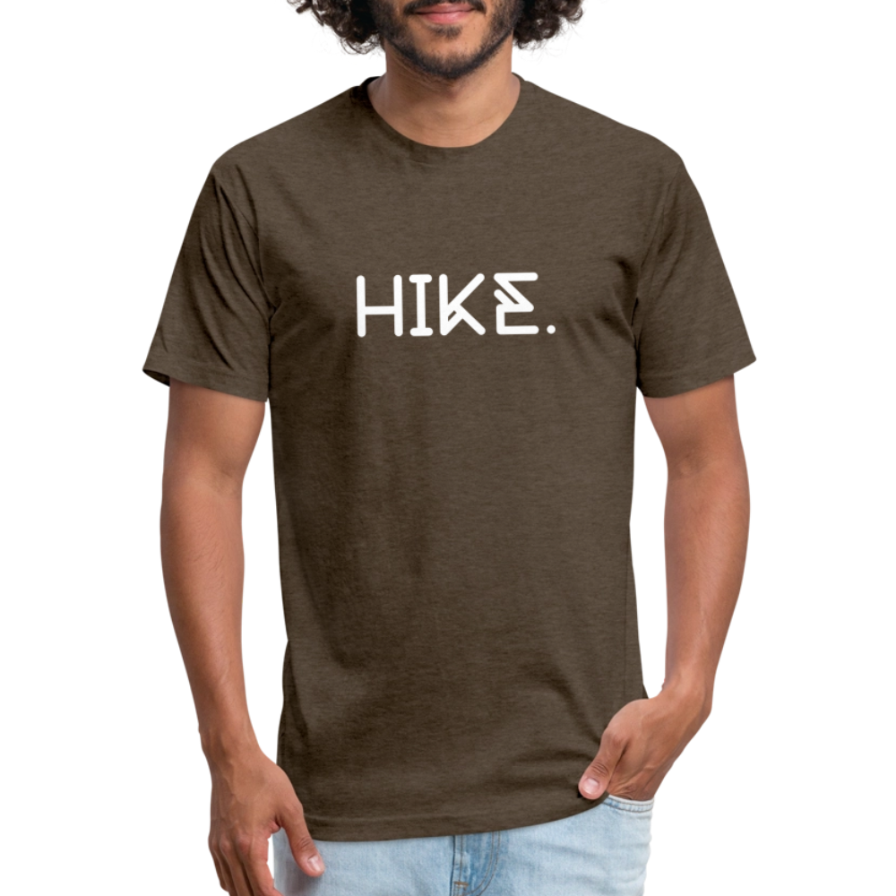 "HIKE." Fitted Cotton/Poly T-Shirt by Next Level - heather espresso