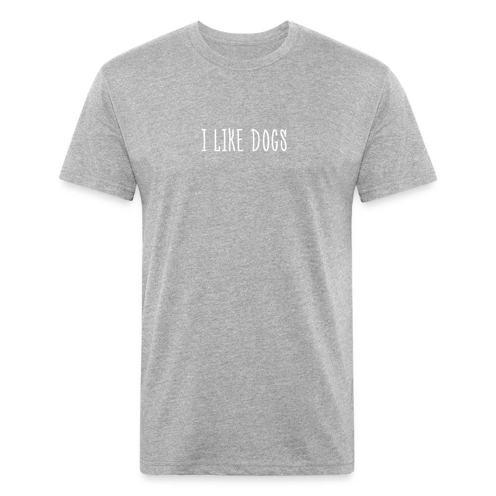"I LIKE DOGS" Fitted Cotton/Poly T-Shirt by Next Level - heather gray
