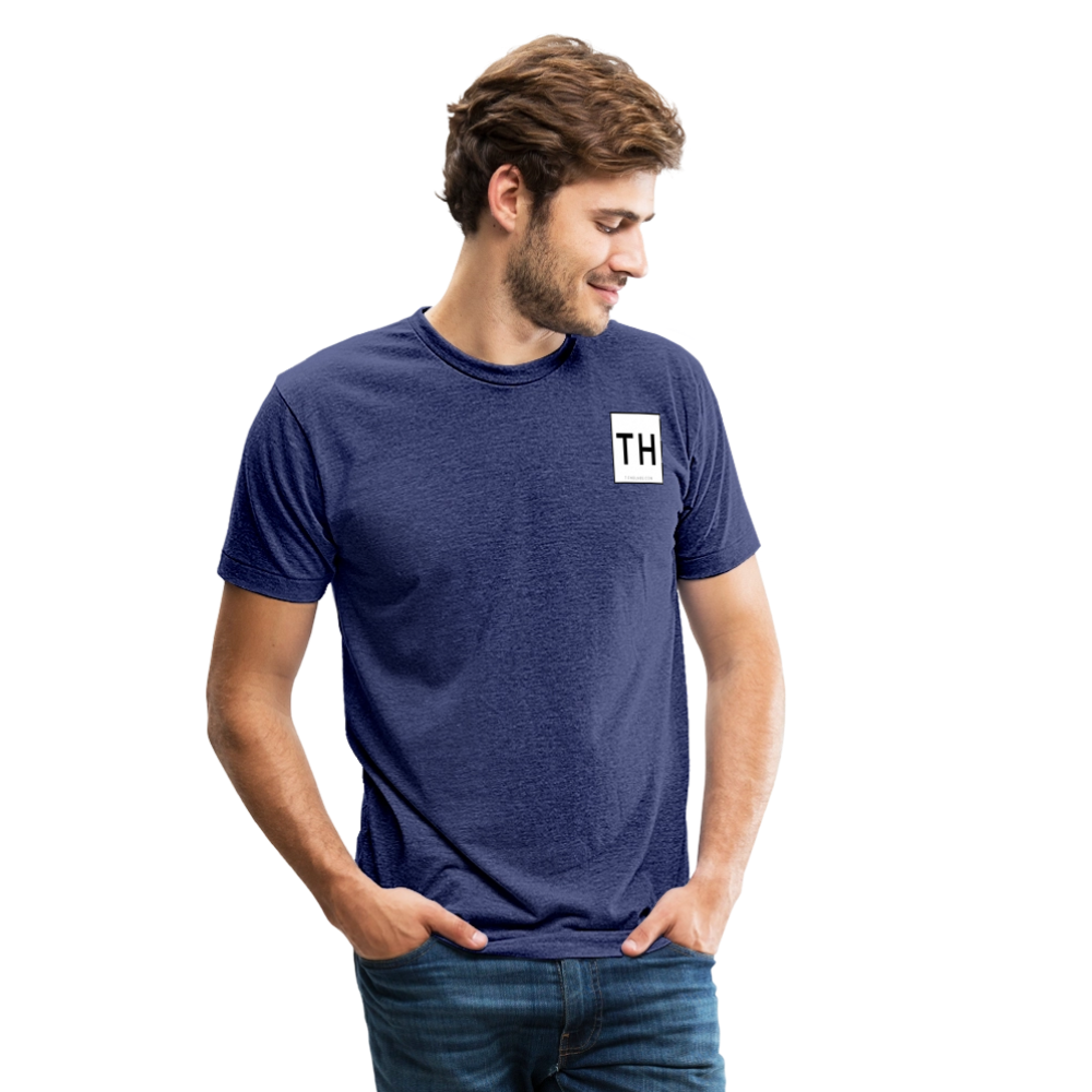 Unisex Tri-Blend T-Shirt with Square 'TH' Logo - heather indigo