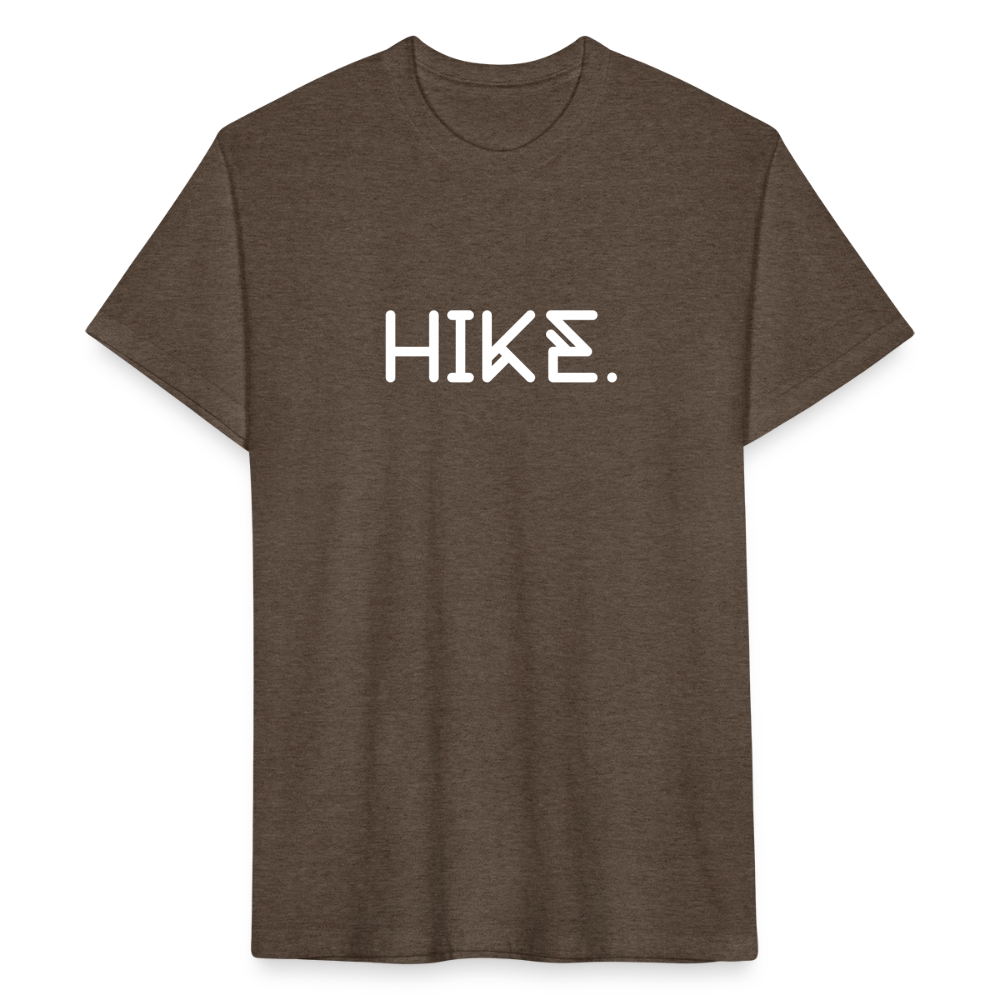 "HIKE." Fitted Cotton/Poly T-Shirt by Next Level - heather espresso