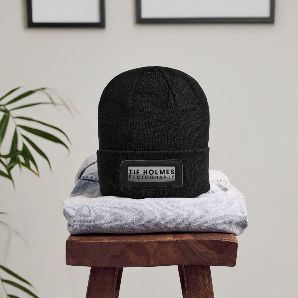TH Mountain Logo Patch Beanie - black