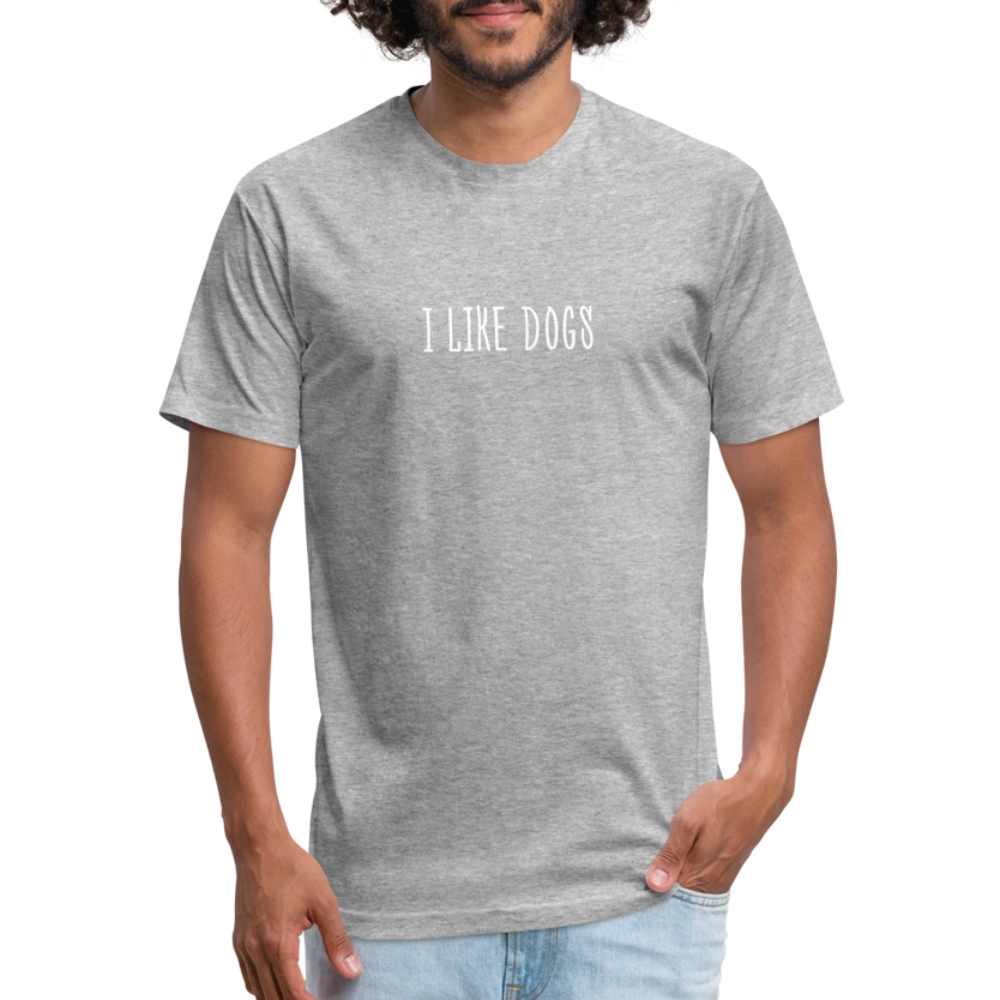 "I LIKE DOGS" Fitted Cotton/Poly T-Shirt by Next Level - heather gray