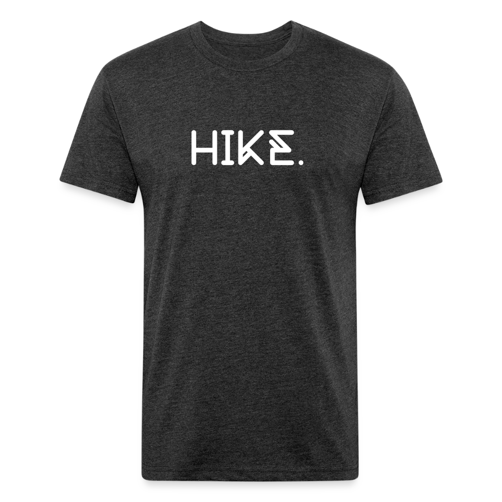 "HIKE." Fitted Cotton/Poly T-Shirt by Next Level - heather black
