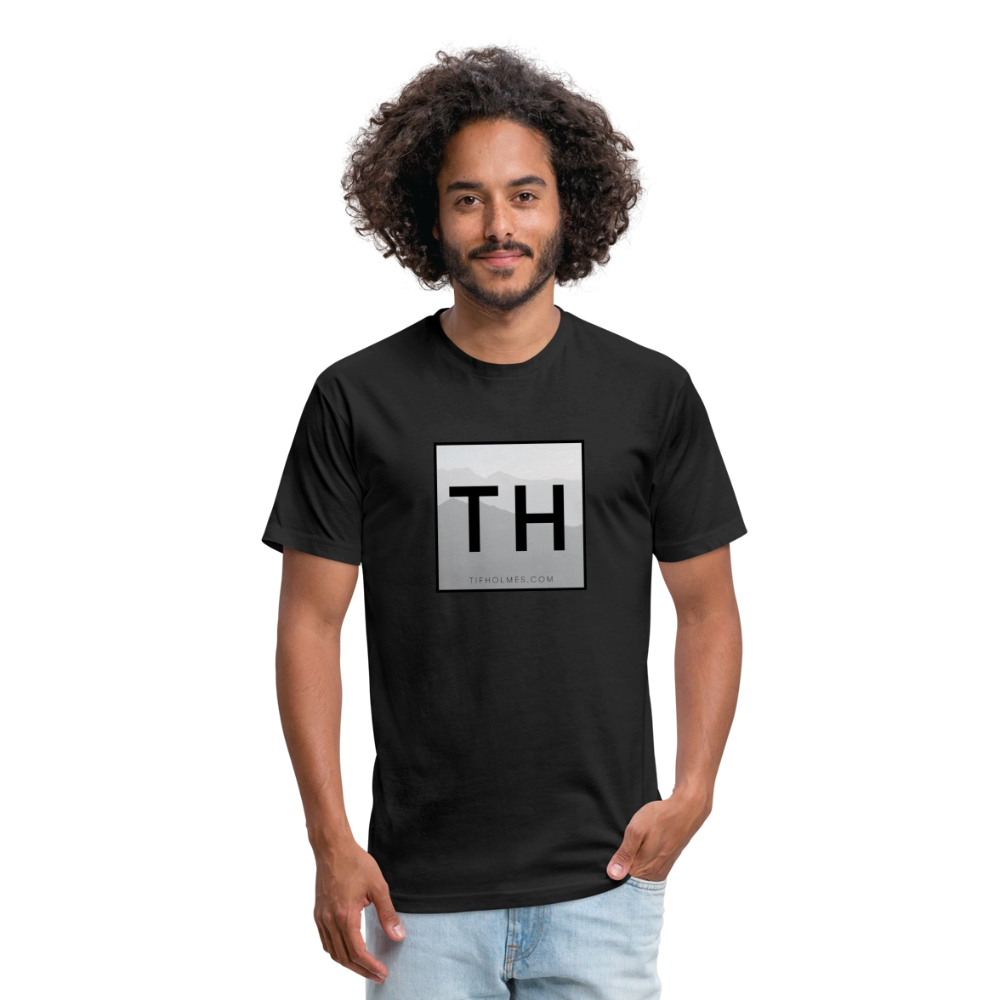 TH Square Logo Fitted Cotton/Poly T-Shirt by Next Level - black