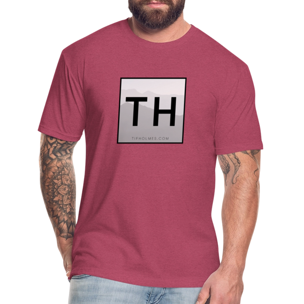TH Square Logo Fitted Cotton/Poly T-Shirt by Next Level - heather burgundy