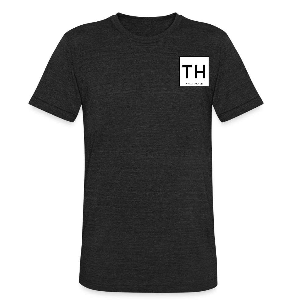 Unisex Tri-Blend T-Shirt with Square 'TH' Logo - heather black