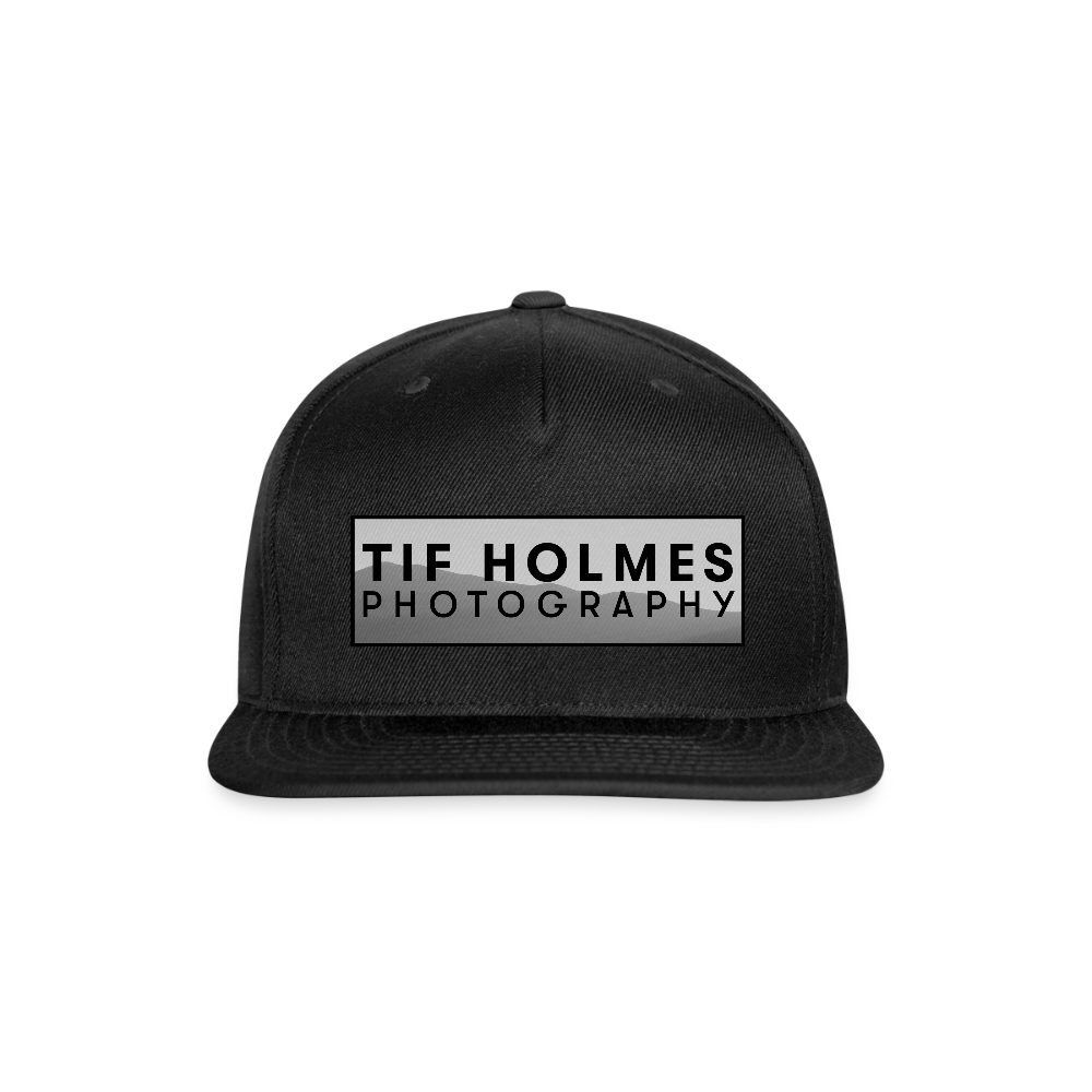 Tif Holmes Photography (Mountain Logo) Snapback Baseball Cap - black