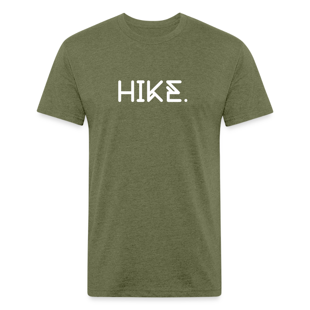 "HIKE." Fitted Cotton/Poly T-Shirt by Next Level - heather military green