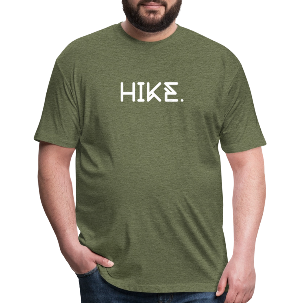 "HIKE." Fitted Cotton/Poly T-Shirt by Next Level - heather military green