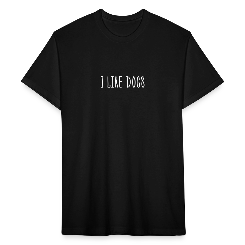 "I LIKE DOGS" Fitted Cotton/Poly T-Shirt by Next Level - black