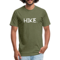 "HIKE." Fitted Cotton/Poly T-Shirt by Next Level - heather military green