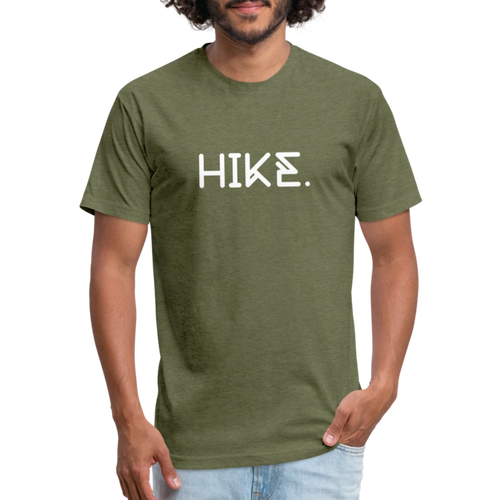 "HIKE." Fitted Cotton/Poly T-Shirt by Next Level - heather military green