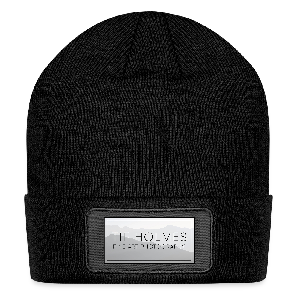 TH Mountain Logo Patch Beanie - black