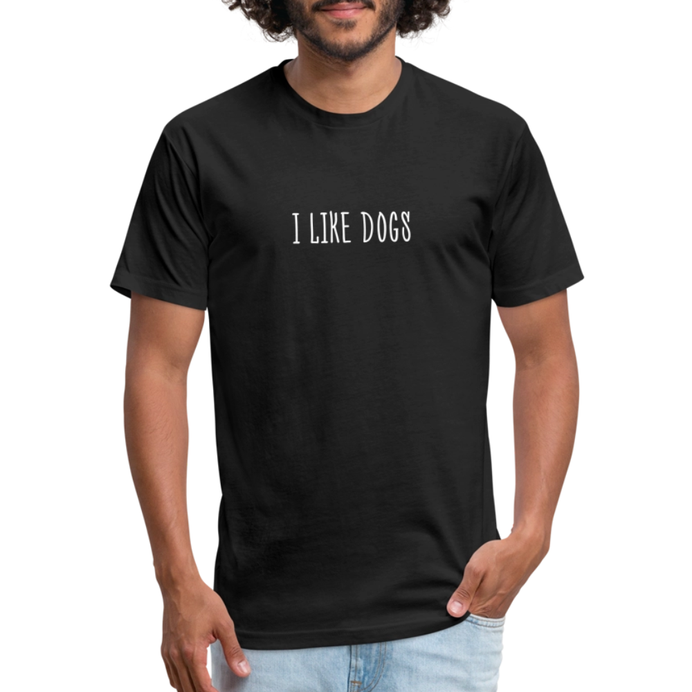 "I LIKE DOGS" Fitted Cotton/Poly T-Shirt by Next Level - black