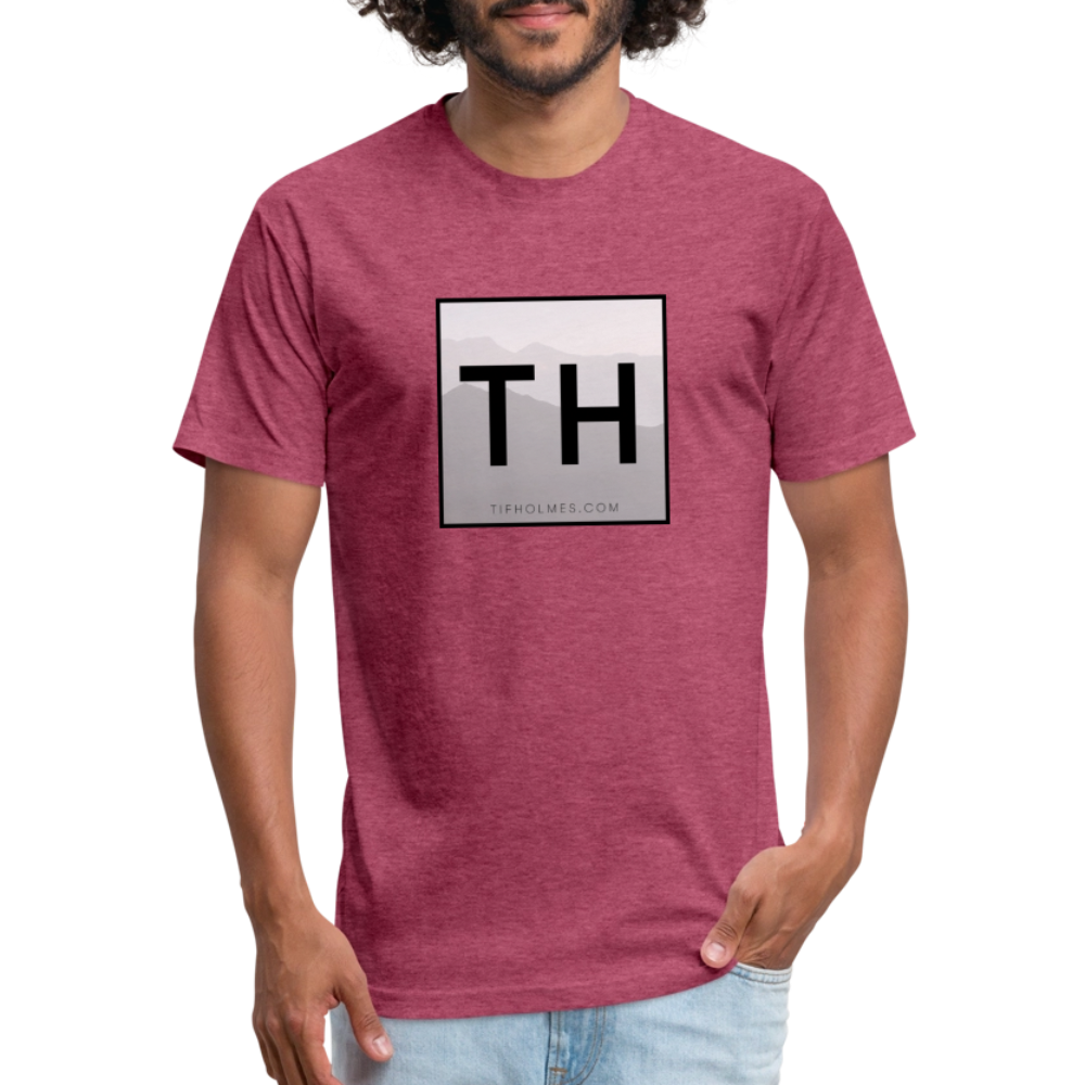 TH Square Logo Fitted Cotton/Poly T-Shirt by Next Level - heather burgundy