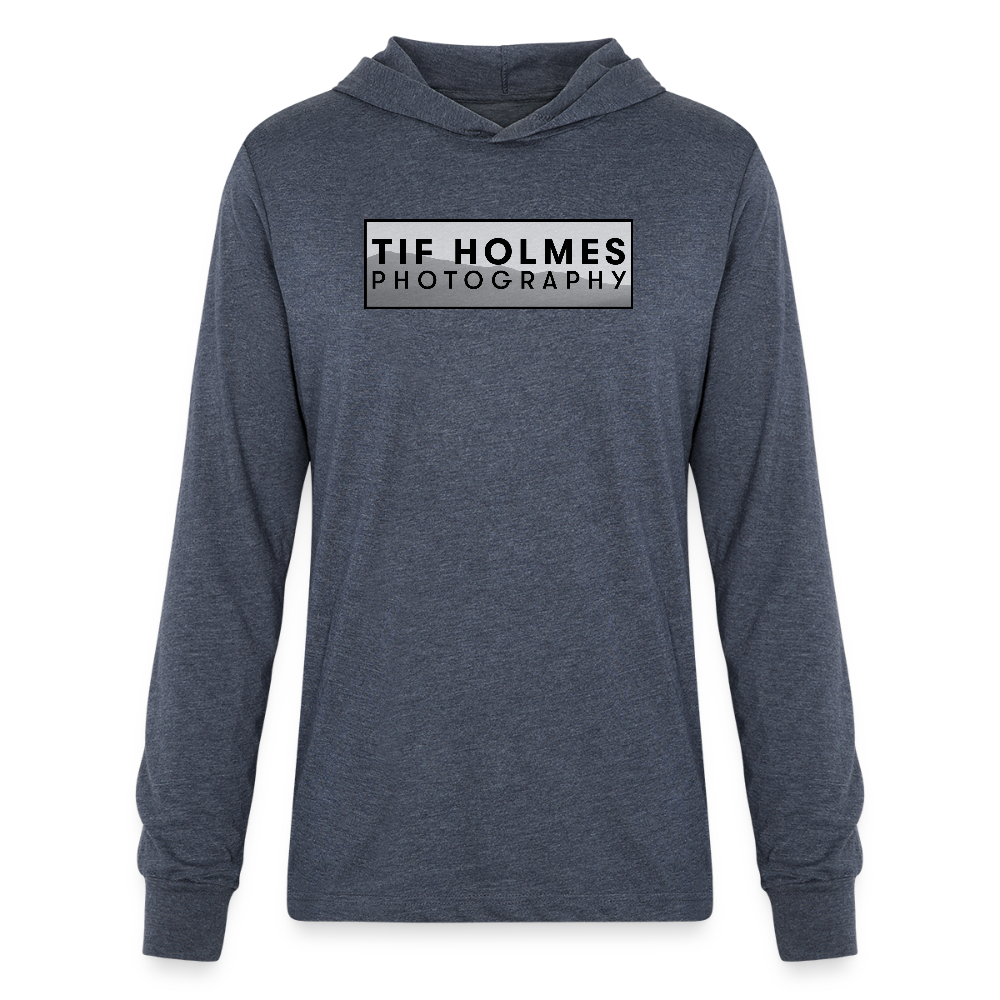Unisex Long Sleeve Hoodie Shirt - heather navy