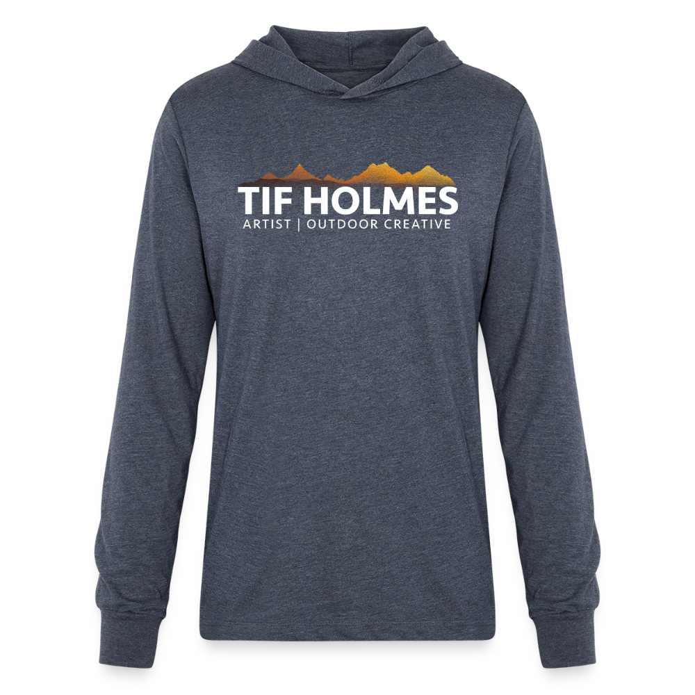 Unisex Long Sleeve Hoodie Shirt - heather navy
