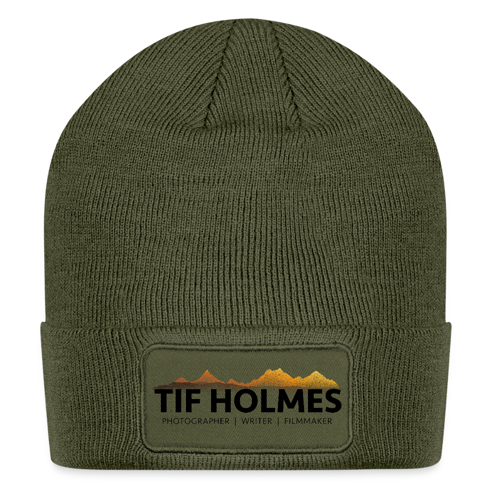 "TIF HOLMES LOGO" Logo Patch Beanie - olive