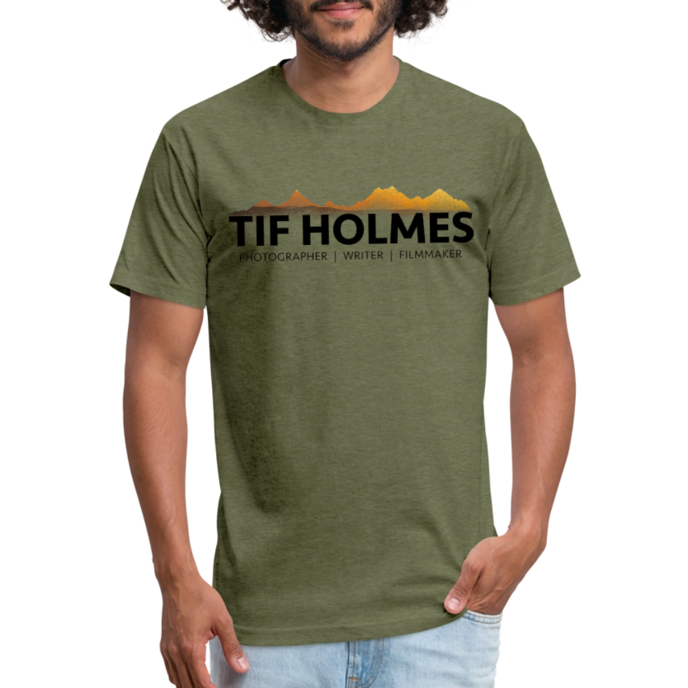 TIF HOLMES LOGO Fitted Cotton/Poly T-Shirt by Next Level - heather military green