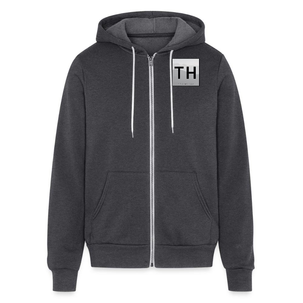 Bella + Canvas Unisex Full Zip Hoodie - charcoal grey