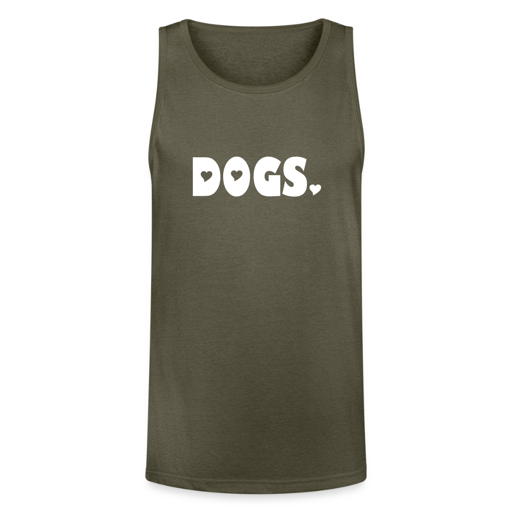 "DOGS" Unisex Tri-Blend Organic Tank - heather olive