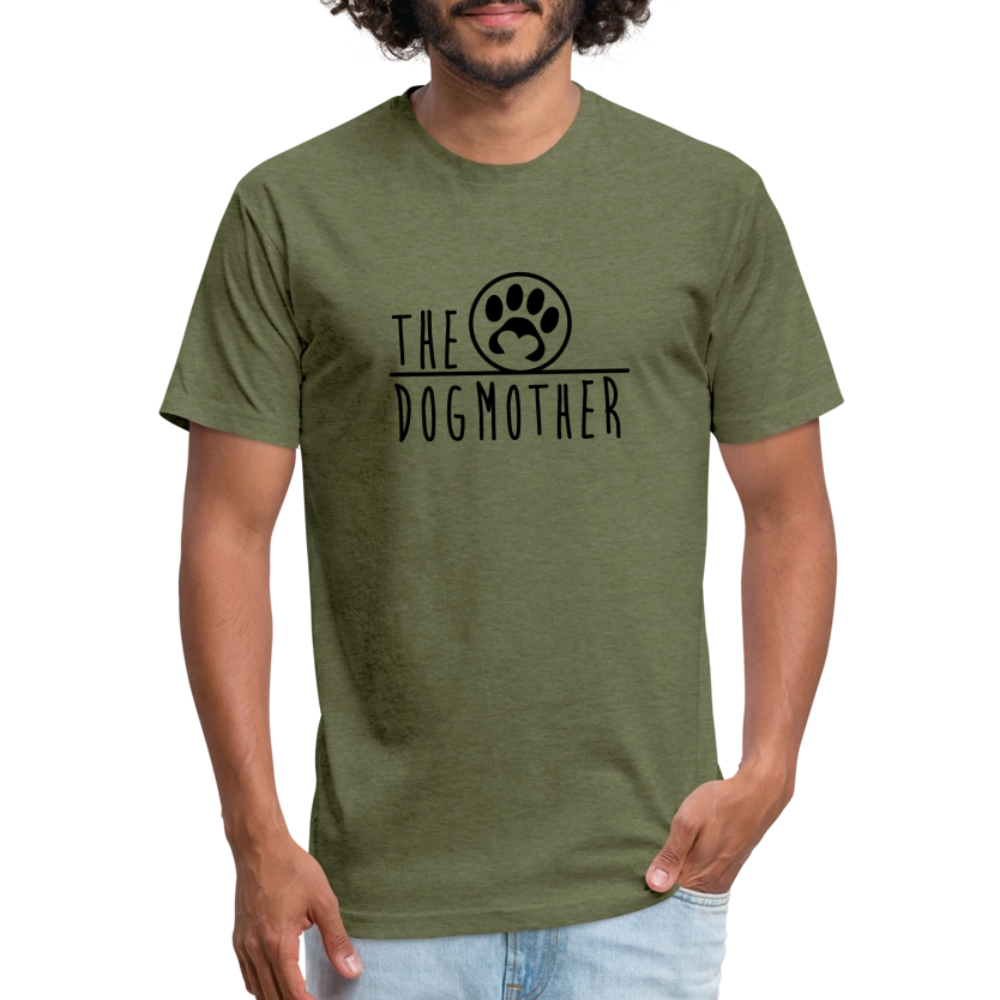 "THE DOGMOTHER" Fitted Cotton/Poly T-Shirt by Next Level - heather military green