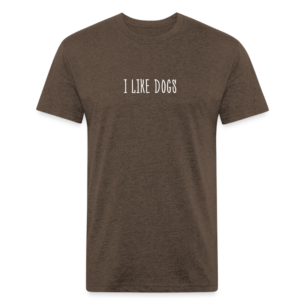"I LIKE DOGS" Fitted Cotton/Poly T-Shirt by Next Level - heather espresso