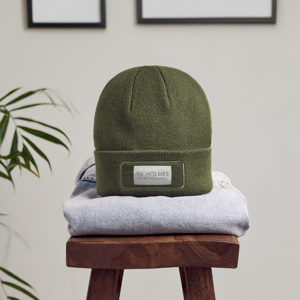 TH Mountain Logo Patch Beanie - olive