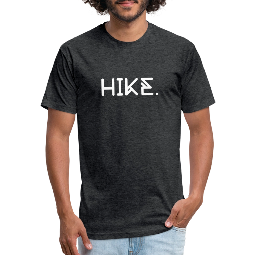 "HIKE." Fitted Cotton/Poly T-Shirt by Next Level - heather black