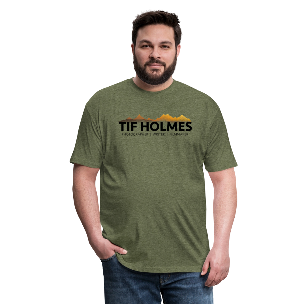TIF HOLMES LOGO Fitted Cotton/Poly T-Shirt by Next Level - heather military green