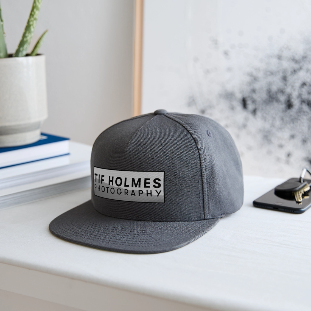 Tif Holmes Photography (Mountain Logo) Snapback Baseball Cap - dark grey