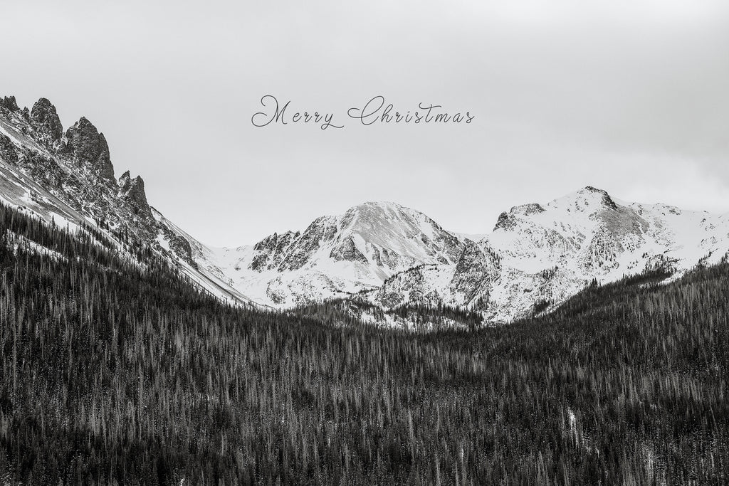 'Winter Mountains & Pines' Holiday Greeting Cards (Set of 25)