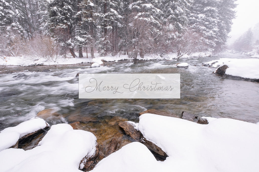'Winter River Scene' Holiday Greeting Cards (Set of 25)