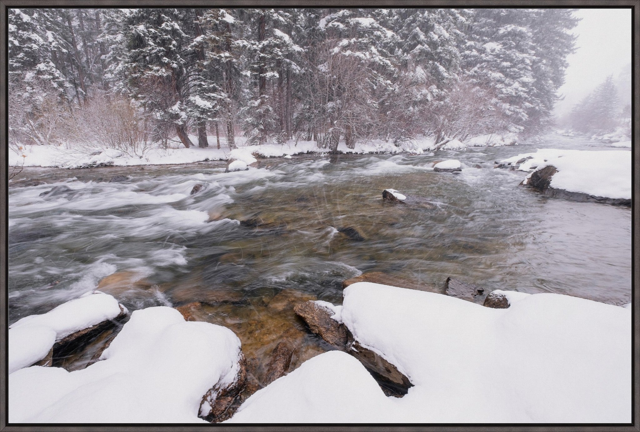 Rocky Mountain Winter River Scene