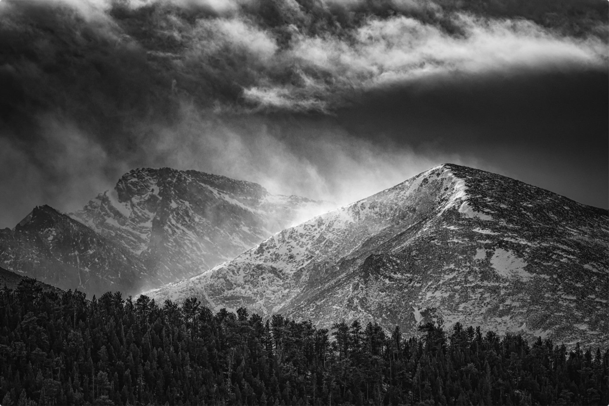 Dramatic Monochrome Mountainscape