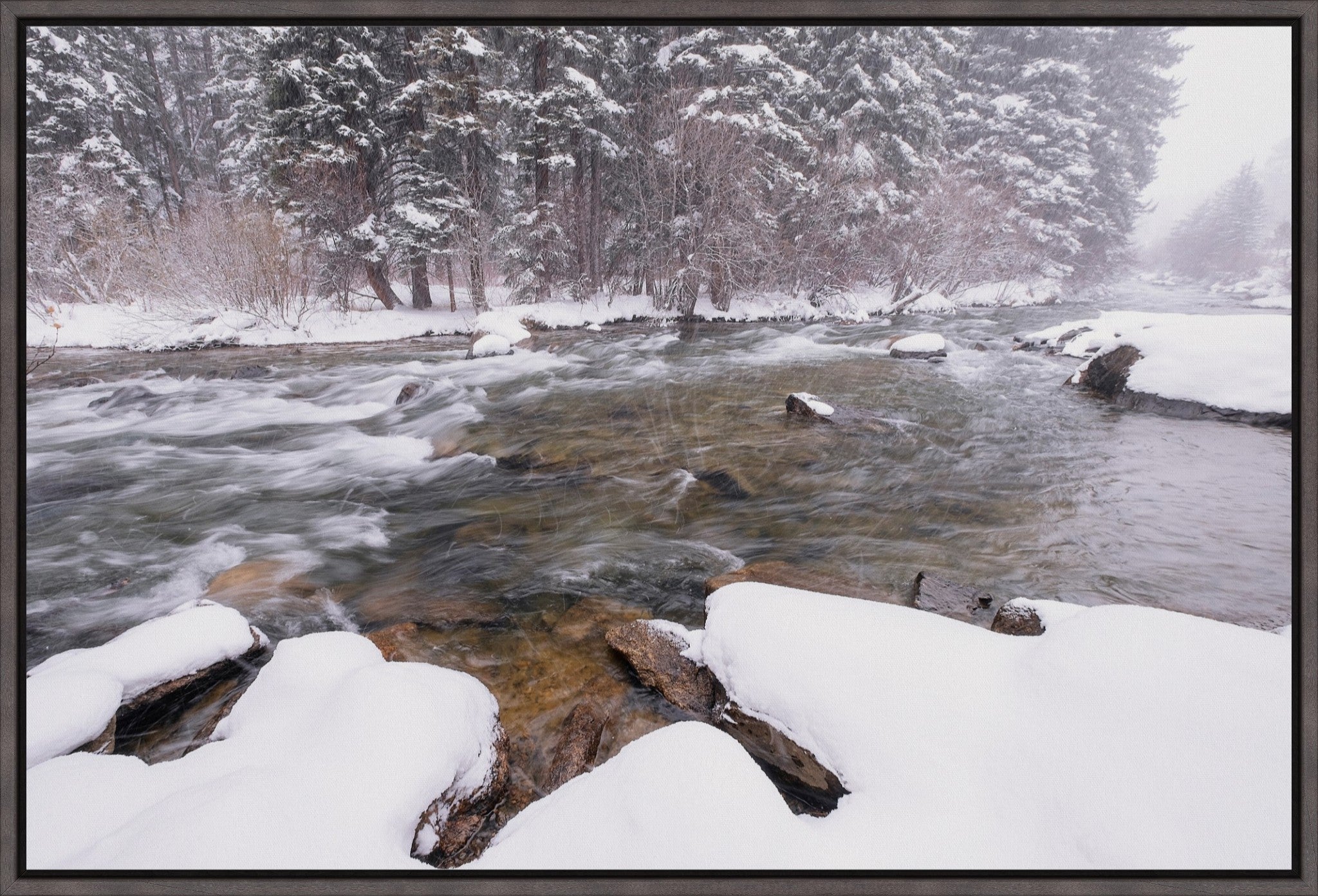Rocky Mountain Winter River Scene
