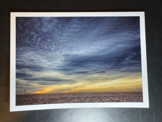 5x7 Fine Art Folding Card - West Texas Cotton & Windmills